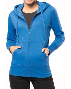 Ecologische damessweater met capuchon en ritssluiting