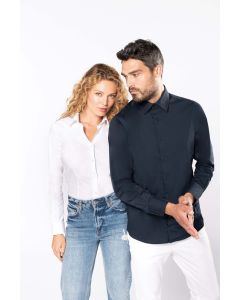 Heren stretch overhemd lange mouwen