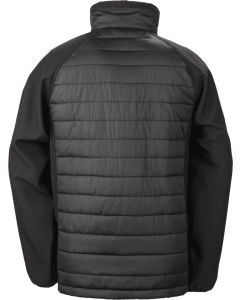 Black compass padded soft shell jacket