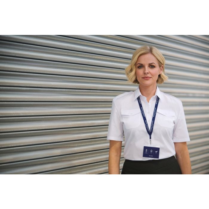 Dames pilotenblouse met korte mouwen