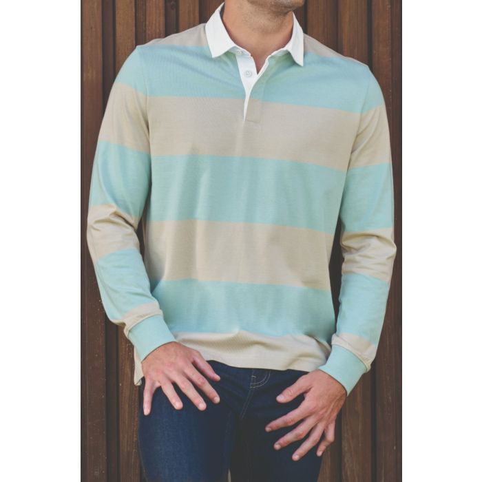 Gestreepte uniseks polo lange mouwen