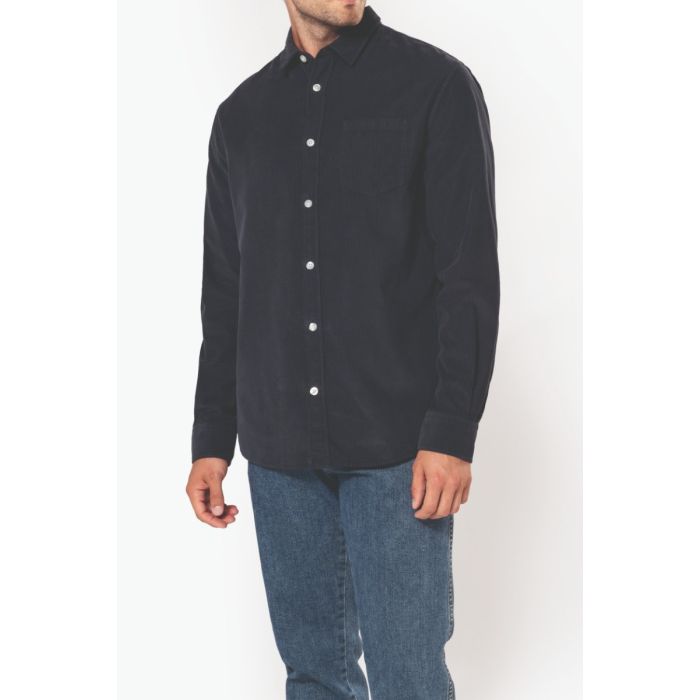 Heren overhemd met lange mouwen in ribfluweel