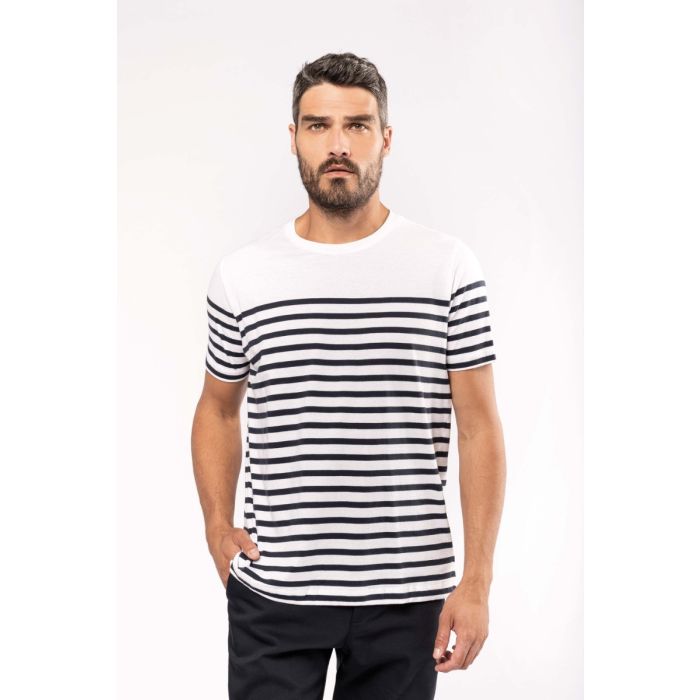 Marine-t-shirt ronde hals Bio heren