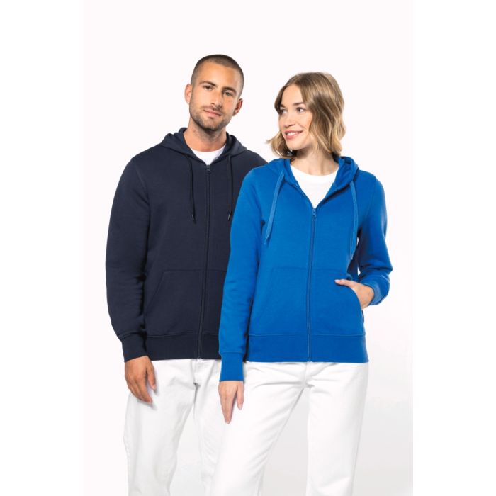 Ecologische herensweater met capuchon en ritssluiting