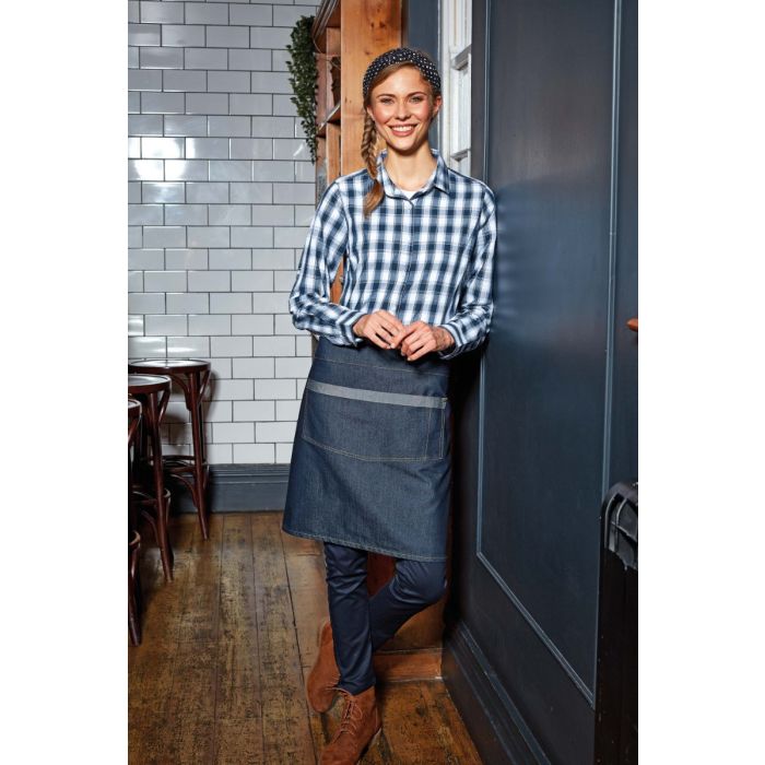 Domain - Contrast denim waist apron