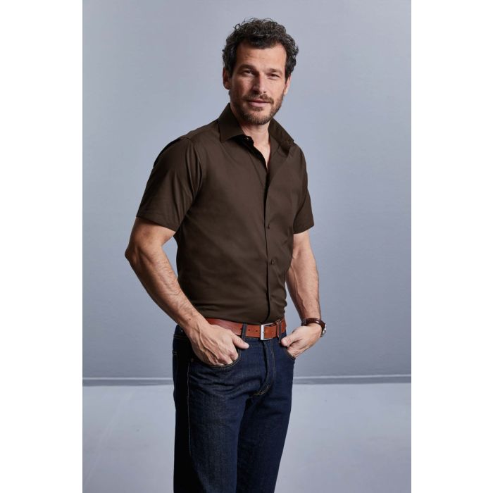 Mens Short Sleeve Easy Care Fitted Shirt