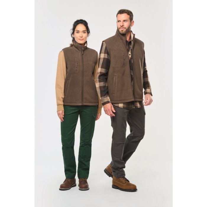 Fleece bodywarmer met binnenkant van sherpa uniseks